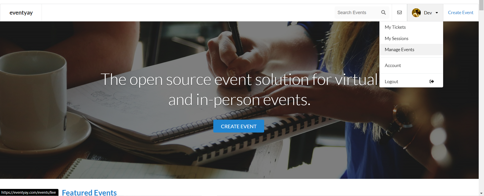 manage events