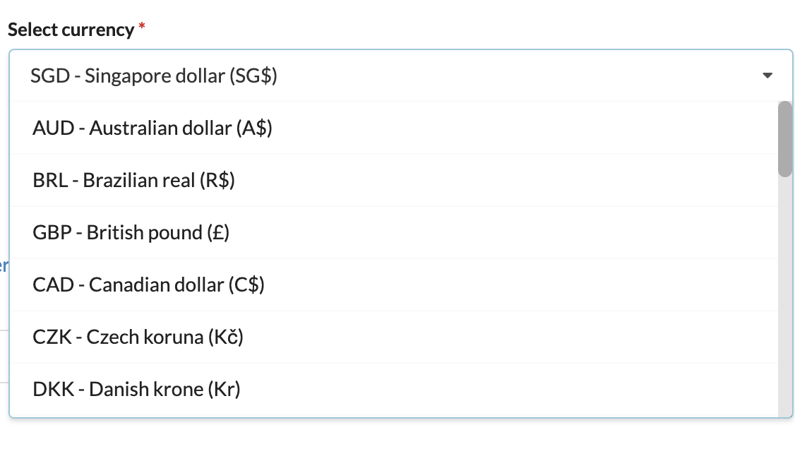 Currency support